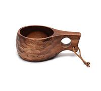 Tasse à café, tasse à café, Finlande Kuksa tasse à café portable en bois d'acacia crochet de corde en cuir de vachette tasse à jus de lait tasse à café tasse à boire tasse à lait for adultes cadeau ta