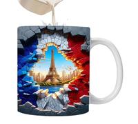 Tasse à café | Tasse à eau potable, tasse à eau en céramique, motif Tour de Paris, idéale pour le lait, les boissons, le café, le thé