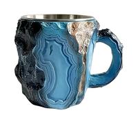 Tasse à Café | Tasse à Lait Ergonomique - Fait à la Main Résistant à Haute Température Imitation De Tasse en Cristal Tasse à Café Vue Spill Tasse Portable Froid Et Hr Avec Large Bouche Pour Café, Thé