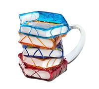 Tasse à café, tasse colorée pour boissons chaudes et froides, 350 ml, tasses à café en verre borosilicate avec poignée, tasse avec design transparent, tasse à empiler avec finition résistante à la