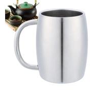 Tasse à café - tasses en acier inoxydable de 3,19 pouces à épanouissement pour une consommation de boisson, grande capacité avec poignée, tasse de voyage pour le thé, les boissons chaudes ou froides,