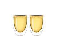 Tasse à café thé en verre double paroi 22 cl WD Lifestyle Jaune- les 2
