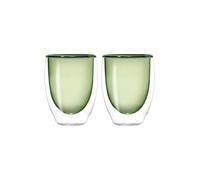 Tasse à café thé en verre double paroi 22 cl WD Lifestyle Vert - les 2