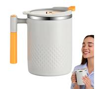 Tasse à café thermique | 450 ml - Double couche d'isolation - Tasse à thé en acier inoxydable avec couvercle et poignée pour lait, eau glacée, jus, thé