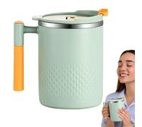 Tasse à café thermique - 450 ml - Tasse à café double couche avec couvercle et poignée pour lait, eau glacée, jus