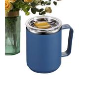 Tasse à café thermique de 450 ml, à double paroi en acier inoxydable avec poignée, couvercle hermétique coulissant, tasse isotherme portable, réutilisable, pour la maison, le bureau, l'extérieur
