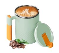 Tasse à café thermique de 450 ml - Double couche en acier inoxydable - Gobelet isotherme avec couvercle, poignée isolante polyvalente | Gobelet de voyage pour lait, eau glacée, jus, thé, boissons