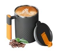 Tasse à café thermique de 450 ml - Gobereau isolé en acier inoxydable double couche avec couvercle, poignée d'isolation polyvalente | voyage pour le lait, l'eau glacée, jus, thé, les