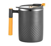 Tasse À Café Thermique De Voyage - Gobelet À Café Double Couche En Acier Inoxydable De 450 Ml Avec Couvercle Et Poignée | Tasse De Boisson Chaude Et Froide Pour Le Thé, Le Lait, Le Jus Et L'eau Glacée