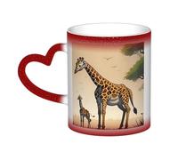 Tasse à café thermique en céramique avec inscription « Mother and Child Giraffe » - Cadeau amusant - 325 ml