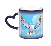Tasse à café thermique en céramique avec motif mouettes en vol pour homme et femme 325 ml
