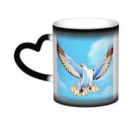 Tasse à café thermique en céramique avec motif mouettes en vol pour homme et femme 325 ml