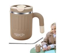Tasse à café thermique - Tasse de voyage en acier inoxydable | Bouteille d'eau isotherme à double paroi de 480 ml - Tasse portable anti-fuite, tasse de voyage sous vide avec couvercle à poignée pour
