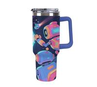 Tasse à café thermos de voyage pour boissons chaudes, robot spatial, aventure, tasse d'eau chaude, convient pour voiture, voyage, camping, randonnée en plein air, 1,2 l