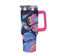 Tasse à café thermos de voyage pour boissons chaudes, robot spatial, aventure, tasse d'eau chaude, convient pour voiture, voyage, camping, randonnée en plein air, 1,2 l
