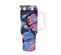 Tasse à café thermos de voyage pour boissons chaudes, robot spatial, aventure, tasse d'eau chaude, convient pour voiture, voyage, camping, randonnée en plein air, 1,2 l