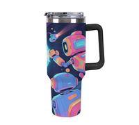 Tasse à café thermos de voyage pour boissons chaudes, robot spatial, aventure, tasse d'eau chaude, convient pour voiture, voyage, camping, randonnée en plein air, 1,2 l