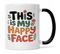 Tasse À Café This is My Happy Face Tasse À Thé Durable Mug Odeurs Mug À Café for Maman Cadeau d'anniversaire Cadeaux Réconfortants 330Ml