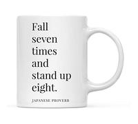 Tasse A Cafe Tomber sept fois et relever huit. Tasse Maman Lot de 2-330ml | Réutilisable Tasses Rillant Mugs Fin D’AnnéE Amie