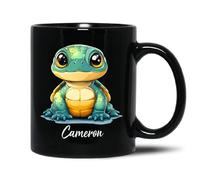 Tasse À Café Tortue Noire Mug À Café Personnalisé Céramique Mug Anti Taches Tasse À Thé pour Maman Souvenir Cadeau d'anniversaire 330Ml
