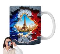 - Tasse à café Tour de Paris, Tasse Tour de Paris, Tasse en céramique | Tasse en céramique pour servir le café, le lait, le thé ou les boissons, motif Tour de Paris