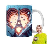 Tasse à café Tour Parisienne, Tasse à café Tour - Tasse à café amusante - Tasse en céramique pour servir le café, le lait, le thé ou les boissons, Motif Tour de Paris