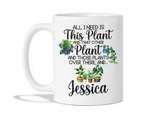 Tasse À Café Tout Ce Dont J'Ai Besoin, C'est De Cette Plante Blanche Mug Personnalisé Mugs Qualité Céramique Mug Cadeau d'anniversaire pour Souvenir Maman 330Ml
