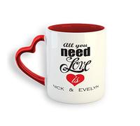 Tasse A Cafe Tout ce dont vous avez besoin, c'est d'amour et de romance. | Mug Future MariéE Lot de 2-330ml Humour Mugs Rillant Tasses A Cafe Evjf Amie