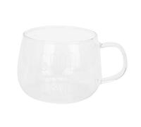 Tasse à Café Transparente, 8x11cm / 3.1x4.3in "Bonjour" Motif Cylindrique Transparent RéSistant à la Chaleur Tasse de Lait En Verre Borosilicaté pour Le Café à La Maison(#2)