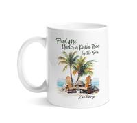 Tasse À Café Trouve-Moi Sous Le Palmier Gobelet 330Ml | Tasses Ã Expresso Céramique Sublimation Gobelet de Voyage pour Pause café Travail Amoureux