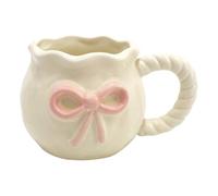 Tasse à café unique en céramique fabriquée à la main avec nœuds, tasse à eau, cuisine, salle à manger, décoration pour un usage quotidien, cadeau pour filles, tasse à café en céramique avec nœuds