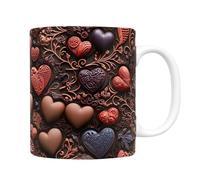 Tasse à café Valentine - Tasses à thé réutilisables en céramique Gnome Heart Cartoon Winter Coffee Mug | Tasse à thé en porcelaine de 350 ml, tasse à café créative avec poignée pour café, thé
