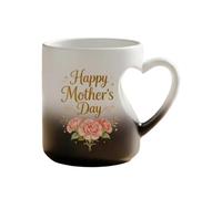 Tasse à café - Verre à boisson sensible à la chaleur avec anse - Tasse en céramique en forme de cœur - Pour thé, lait, jus, eau, comme cadeau de fête des mères pour la maison, les fêtes, l'appartement