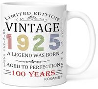 Tasse A Cafe Vintage 1925 100e anniversaire Centenaire GMug Fans 2 PièCes | Réutilisable Tazzine Caffe Rillant Tazza per Tè o Caffè Amie Souvenir