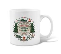 Tasse à café vintage en céramique avec citation d'arbre de Noël, ferme | Style rustique de ferme, tasse à boire, graphiques de camion de vacances, éléments de la forêt d'hiver