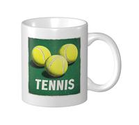 Tasse à café vintage en céramique avec trois balles de tennis pour la maison, le bureau, 325 ml