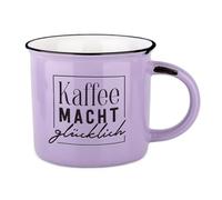 Tasse à café vintage | Tasse en céramique à offrir | 400 ml | Le café rend heureux