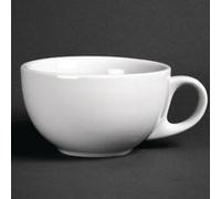 Olympia – Ensemble 12 tasses à café Athena porcelaine blanche 285 ml micro-ondes/lave-vaisselle