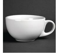 Olympia – Ensemble 12 tasses à café Athena porcelaine blanche 285 ml micro-ondes/lave-vaisselle