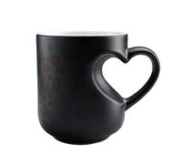 Tasse à changement de couleur - 9,5 cm en céramique avec poignée en forme de cœur | Tasse chauffante pour chocolat chaud, thé, lait, maison, bureau, dortoir, appartement, cadeau et usage quotidien