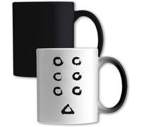 Tasse à changement de couleur blanche avec bannière de sept samouraïs
