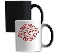 Tasse à changement de couleur blanche avec tampon pour développeur Web délavé certifié