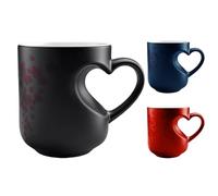 Țasse À Changement De Couleur - Țasse En Céramique En Forme De Cœur De 325 Ml | Verres À Café Amusan Pour Couples Adultes | Tasśe À Boisson Réactive À La Chaleur Avec Poignée | Tasśe À Thé D'eau Cré