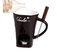 Tasse à chocolat pour fondue - Marmite à fondre avec fourchette - Tasse à fromage faite à la main, pour dîner, apéritif, dessert, sauce au fromage, bonbons, , soirées, pique-niques, fêtes