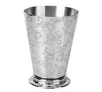 Tasse à cocktail en acier inoxydable de 400 ml, mug à cocktail au motif élégant de feuille d’arbre, accessoires de bar raffinés pour les fêtes à domicile - whisky et mint julep,