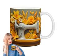 Tasse à coudre sur le thème de la machine à coudre, 3D, multi-usage, passe au lave-vaisselle et au micro-ondes, tasse amusante pour l'inspiration des égouts
