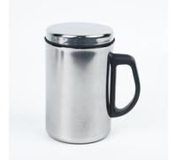 Tasse à dîner Cuisine Café Eau Acier inoxydable argenté avec poignées (350 ml)
