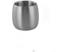 Tasse à double paroi en acier inoxydable 304, 150 ml, tasse de voyage isotherme à deux couches avec base antidérapante pour enfants et utilisation décontractée (argent)