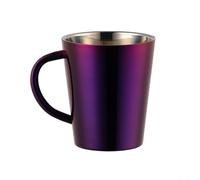 Tasse à double paroi en acier inoxydable de 300 ml pour café, thé, lait avec poids équilibré et couvercle sécurisé pour les modes de vie actifs et les routines quotidiennes (violet)
