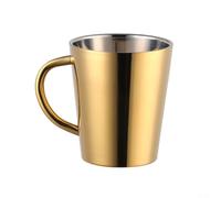 Tasse à double paroi en acier inoxydable de 300 ml pour café, thé, lait, isotherme, maintient la température de la boisson stable, légère et facile à transporter (doré)